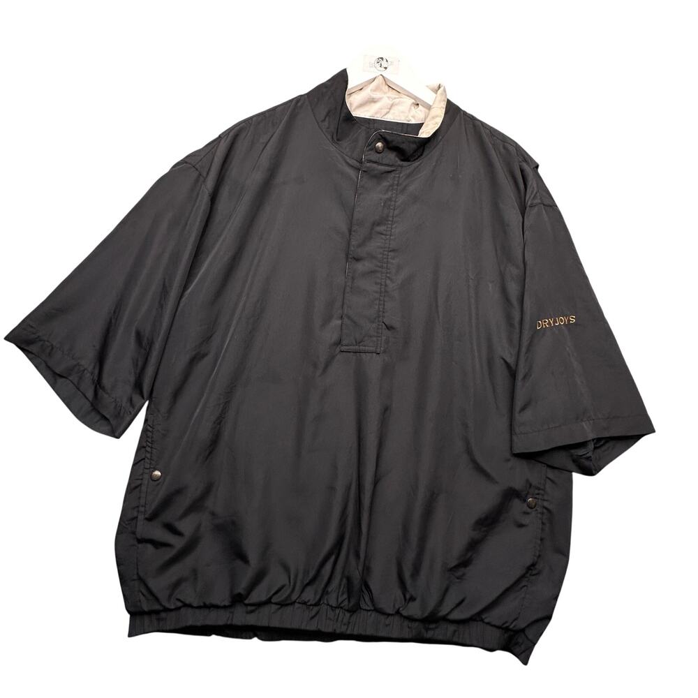 FootJoy DryJoys Windbreaker Pullover Shirt Mens XL Short Sleeve Black